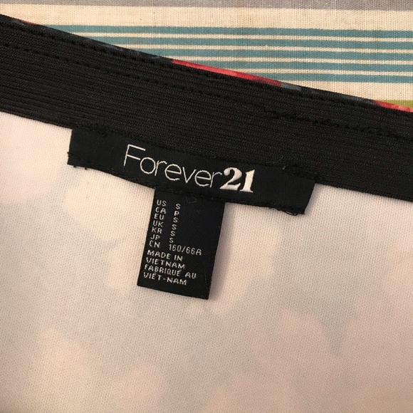 Forever 21 Floral Bandage Mini Skirt Womens Size Small Blue Pink Bodycon - Picture 5 of 5